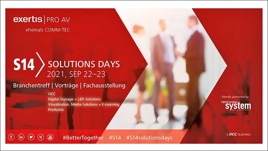 Exertis Pro AV S14 Solutions Days 2021 vom 22. bis 23.09.2021