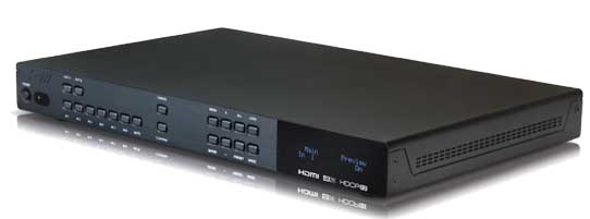 CYP OR-HD62CD: HDMI-Kreuzschiene schaltet sechs angeschlossene HDMI-Quellen auf zwei HDMI-Displays