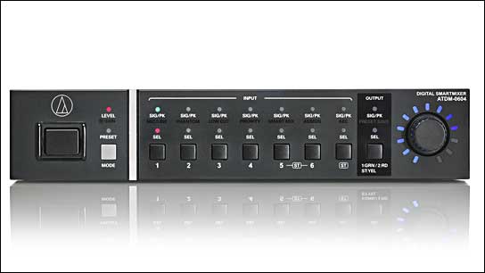 Der neue ATDM-0604 Digital SmartMixer von Audio-Technica.