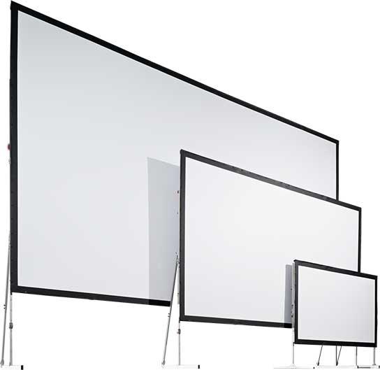 In insgesamt 51 Standardgrößen verfügbar: MonoClip-Projektionsleinwände von AV Stumpfl