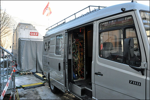 Ü-Wagen des ORF mit Riedel-System bei der Ski-WM 2011