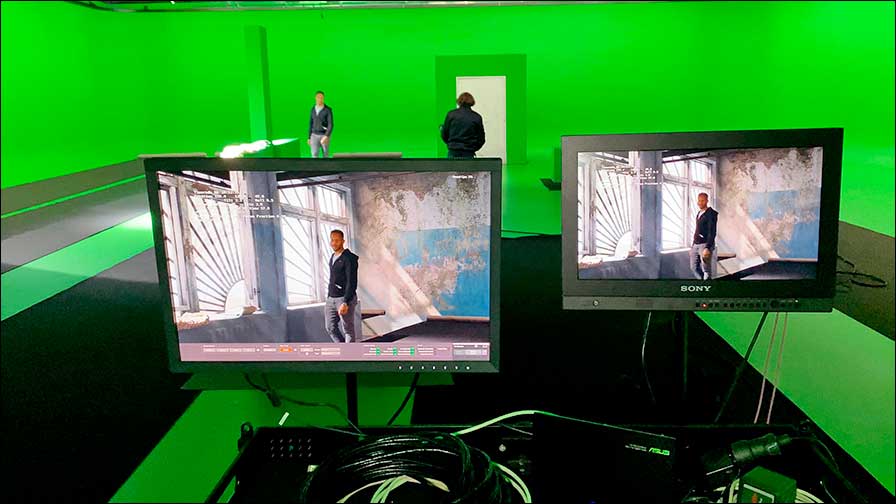 Perfekte Illusion: Dreh in virtueller Umgebung in Echtzeit im neuen France TV-Studio D (Fotos: Jonathan Grimaux / ETC).