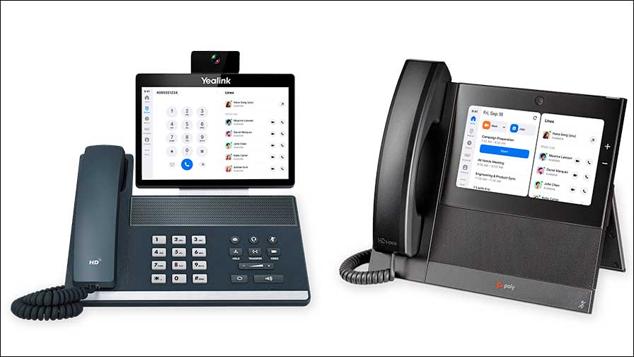 Poly CCX 600 Tischtelefon und CCX 700 Tischtelefon mit integrierter Videokamera