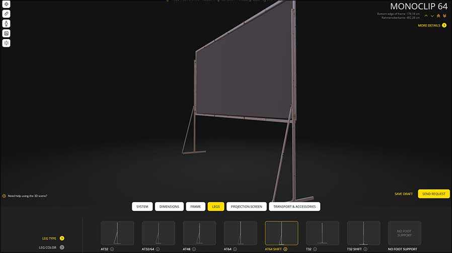 Der neue Leinwand-Konfigurator von AV-Stumpfl (Screenshots: AV-Stumpfl)