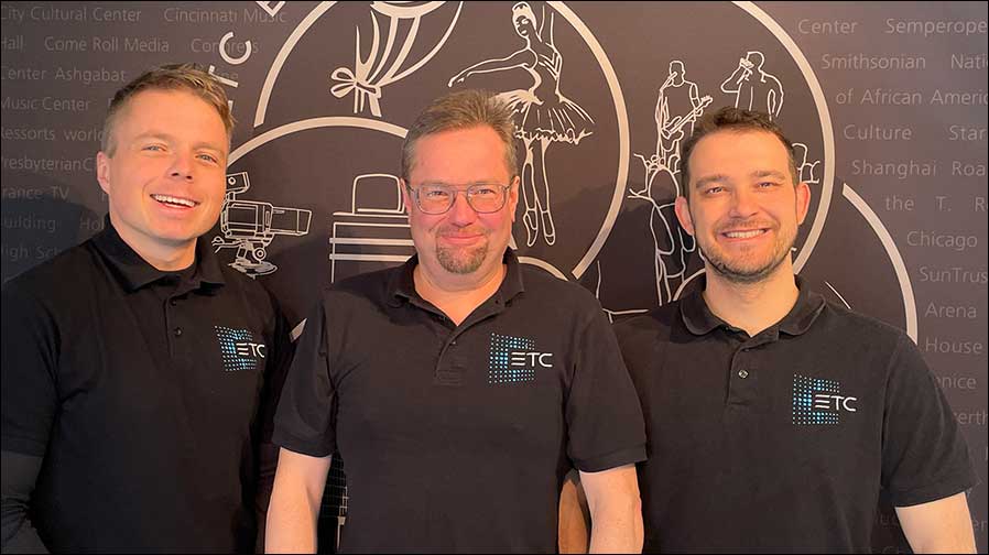 Mit dabei auf der Huss Expo 2025: die neue, aus Martin Hentschel, Markus Farncombe-Fischer und Dmitry Dragunov (v.l.n.r.) bestehende Live Task-Force von ETC (Fotos: ETC)