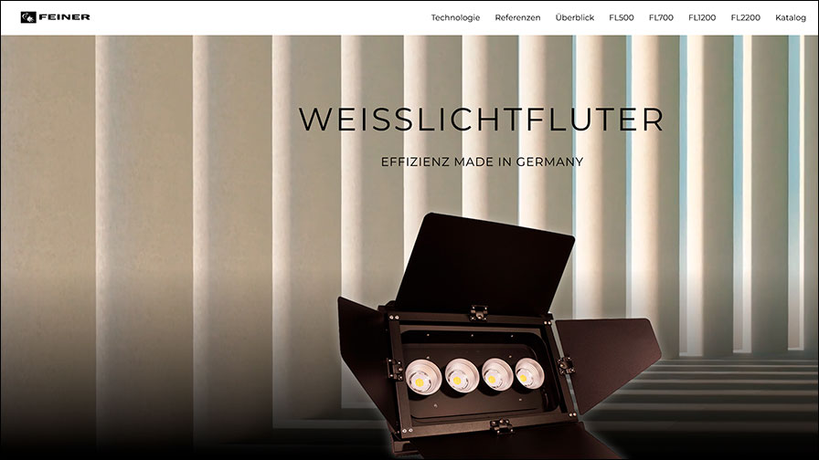 Die LED-Weißlichtfluter von Feiner Lichttechnik haben jetzt eine eigene Homepage.