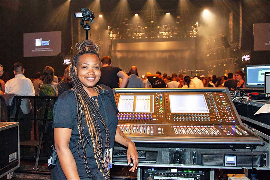 Amanda Davis, FOH Engineer für Janelle Monáe im Auditorium Stravinski