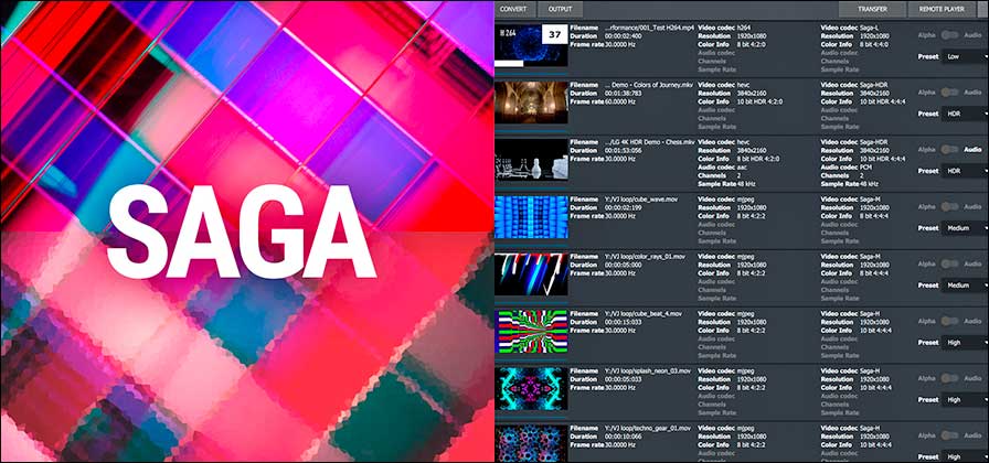 MediaMaster nutzt den proprietären SAGA-Codec
