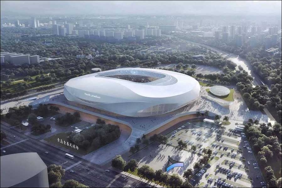 Das Qingchun-Fußballstadion in Qingdao mit seinem Soundsystem von CODA Audio (Fotos: CODA Audio / Tongbo)