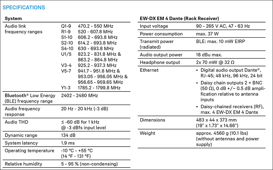 Sennheiser EW-DX EM 4 Dante