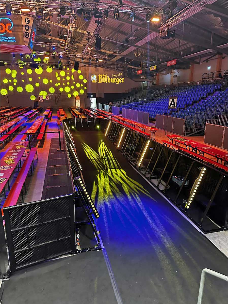  Mehr als eine Absperrung: Tego Pro Crash Barriers bei den PDC Europe Darts-Events (Fotos; B&K Lumitec)