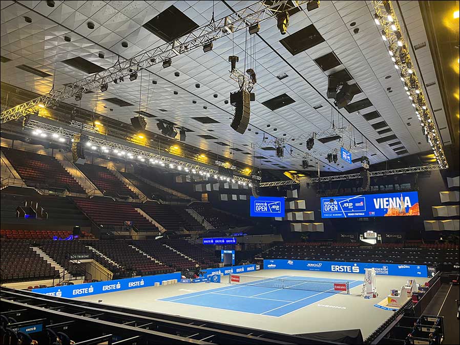 Nagelprobe für das neue Beschallungssystem: das ATP-Tennisturnier „Erste Bank Open“ in Halle D