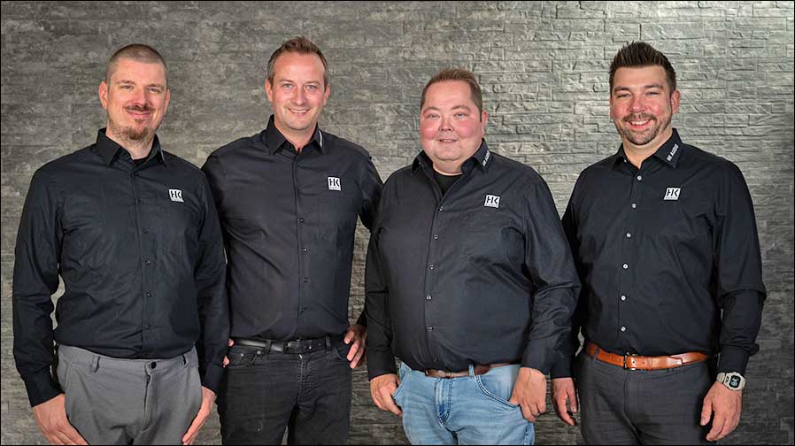 Das Sales Team von HK Audio (von links): Markus Ostfeld, Stephan Breidenich, Sebastian Huber und Philip Kiwitz (Foto: HK Audio)