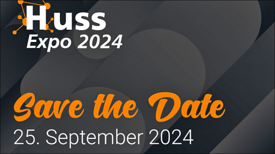 Save the date! - Huss Licht & Ton lädt zur Huss Expo 2024 ein (Grafik: Huss Licht & Ton).