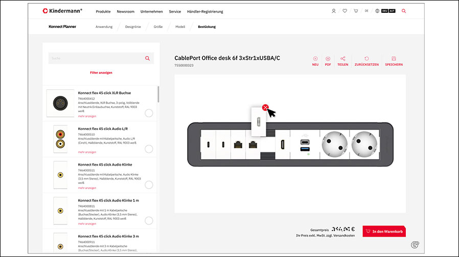 Kindermann Konnect Planner: Intuitive Konfiguration für individuelle Anschlusslösungen (Grafiken / Fotos: Kindermann)