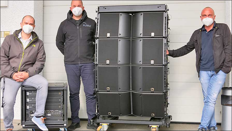 Jetzt mit neuen Systemen von L-Acoustics (von links): Steffen Luuk (Sales Manager DACH, L-Acoustics), Phillip Wallraf (Inhaber, Wallraf Veranstaltungstechnik) und Jürgen Höcker (Außendienst, Babbel & Haeger).