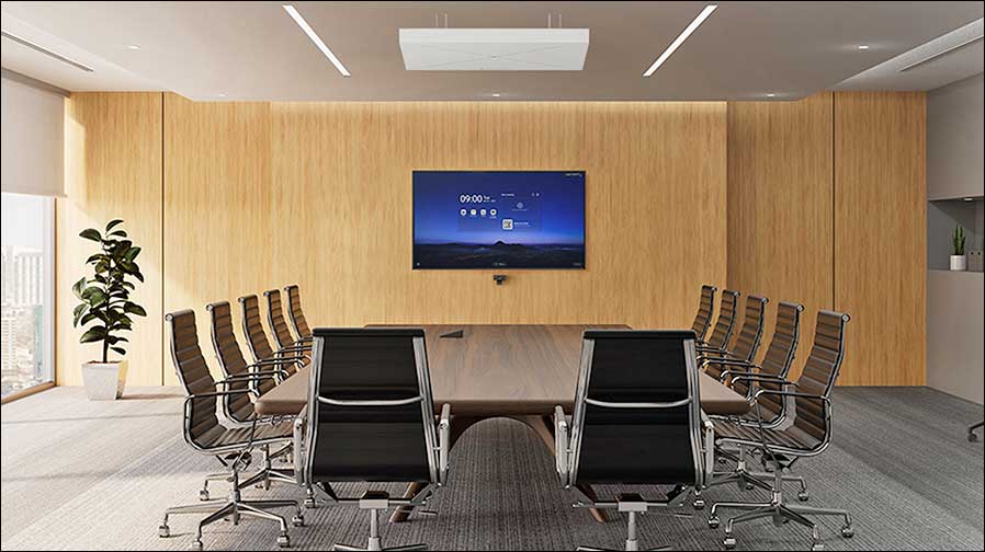 Konferenzraum mit Sennheiser TeamConnect Ceiling und MAXHUB Kits für Microsoft Teams Rooms (Foto: MAXHUB)