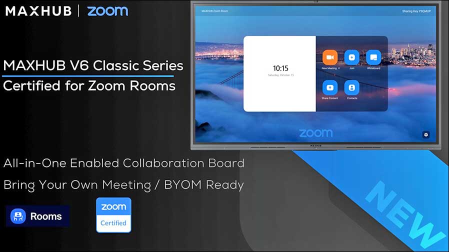  Jetzt für Zoom Rooms zertifiziert: MAXHUB V6 Classic-Serie (Foto / Grafik: MAXHUB).