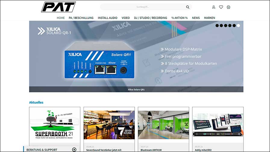 Die neue Homepage ist online: www.proaudio-technik.de