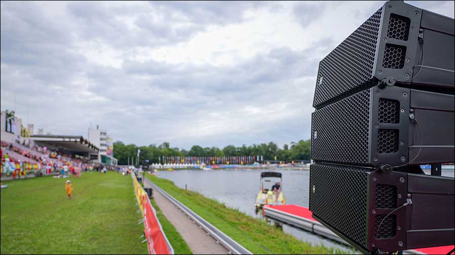 RCF im Einsatz bei der Kanu WM 2023 in Duisburg (Fotos: Sascha Gansen / dBTechnologies).