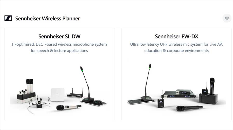Homepage des Sennheiser Wireless Planners (Grafik: Sennheiser)