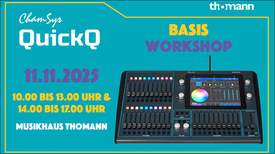 ChamSys Quick-Q Training bei Thomann (Grafik: Thomann)