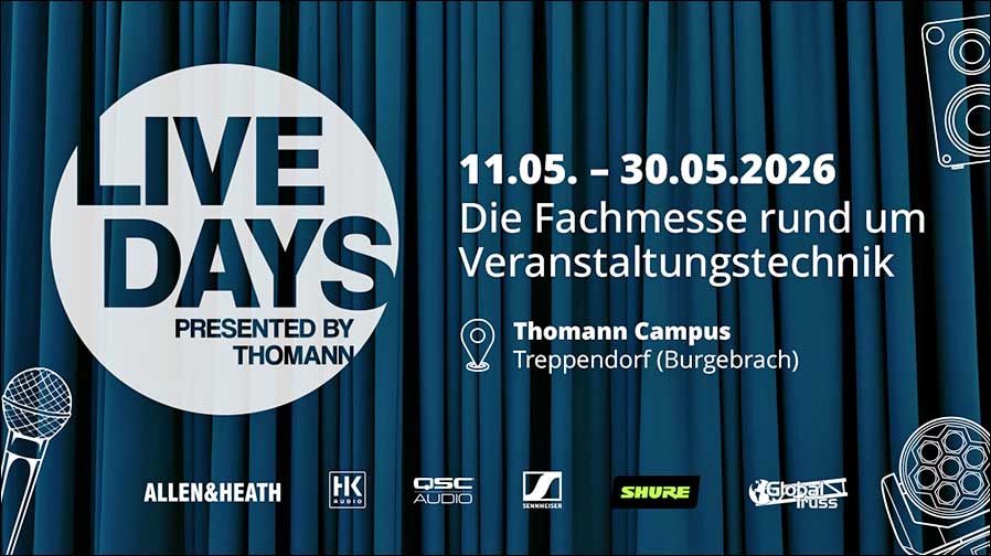 Live Days presented by Thomann vom 11. bis 30. Mai 2026 in Treppendorf