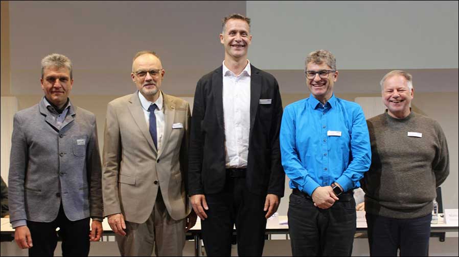 Der neue Vorstand des VPLT (von links=: Jürgen Junker (Mott Mobile Systeme GmbH & Co. KG), Helge Leinemann (exposive medien gruppe GmbH), Christian Sommer (AMBION GmbH), Markus Endl (EXG MEDIA OHG) und Falco Zanini (Foto: VPLT)