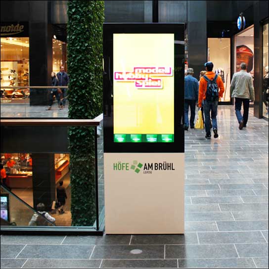 kompas Digital Signage Software im Einsatz in den Arcaden Shopping Malls.