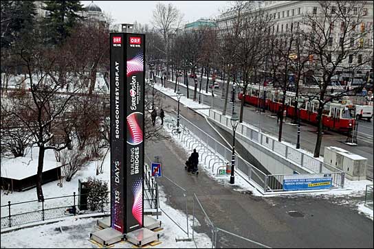 Der Turm in Wien zeigt, wie lange es noch dauert bis zum ESC 2015