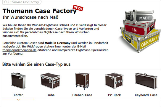 Nach drei Jahren Vorbereitung jetzt online: Der Thomann Flightcase-Konfigurator