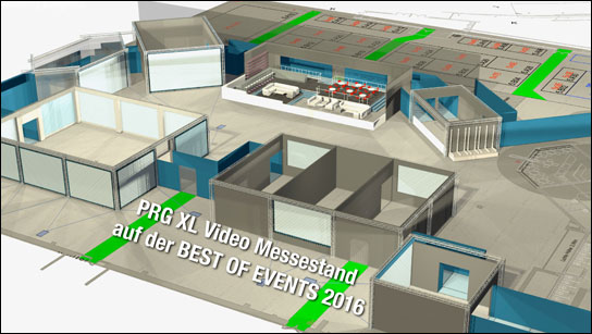 Geplanter Auftritt von PRG XL Video auf der BEST OF EVENTS (BOE) 2016 in Dortmund (Rendering: PRG XL Video)