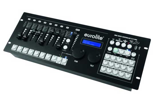 Eurolite DMX-Controller 512 Pro: Bis zu 24 Geräte mit Motorfadern steuern