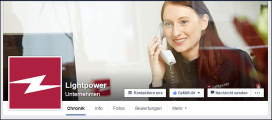 Jetzt auch auf Facebook: Lightpower