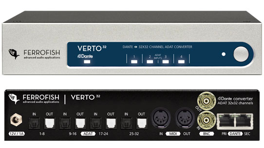 Ferrofish VERTO 32: 32 ADAT-Ein- und Ausgänge
