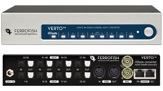 Ferrofish VERTO 64: 64 ADAT-Ein- und Ausgänge