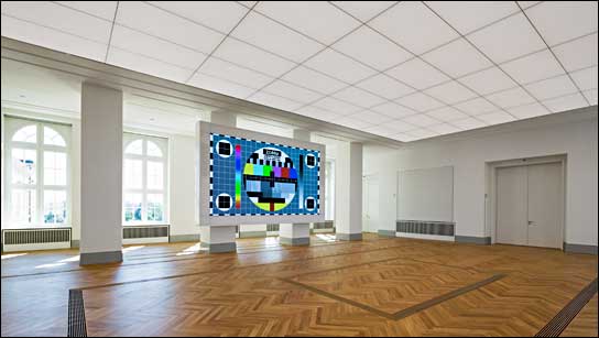 Der Multifunktionsraum mit seiner UHD-LED-Wand: Hier werden Bilder erläutert und Veranstaltungen durchgeführt (Foto: Museum Barberini).