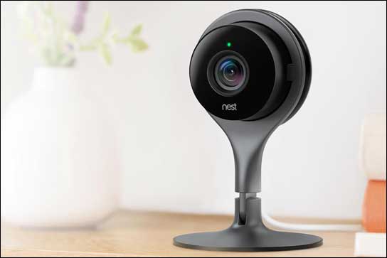 Chic und schön: Die Indoor-Kamera Cam von Nest.