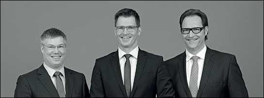 Sie ziehen an einem Strang: Oliver Nachbauer, Andrew Abele und Thomas Abele (von links).