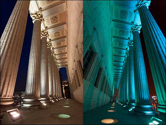 Palais de Justice in Lyon - beleuchtet von Ayrton