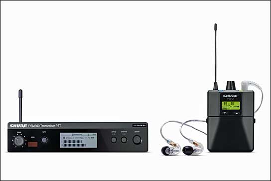 PSM 300 Premium-In-Ear-Monitoring-System mit dem SE215 Sound-Isolating-Ohrhörer und einem robusten Taschenempfänger aus Metall