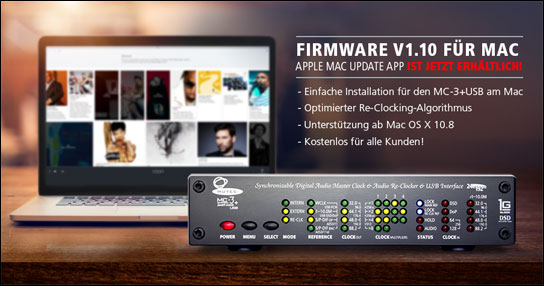 Jetzt auch für den Mac: Das V1.10-Firmware-Update für den MC-3+ Smart Clock USB